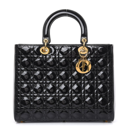 Christian Dior Patent Cannage Large Lady Dior Black 1 of 13