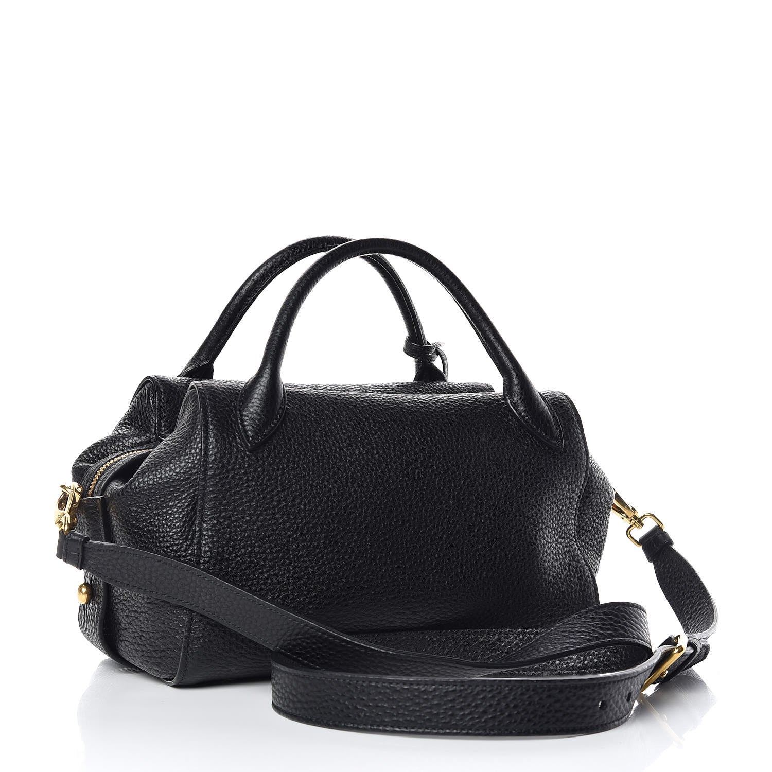 Prada Vitello Daino Satchel Black 4 of 10