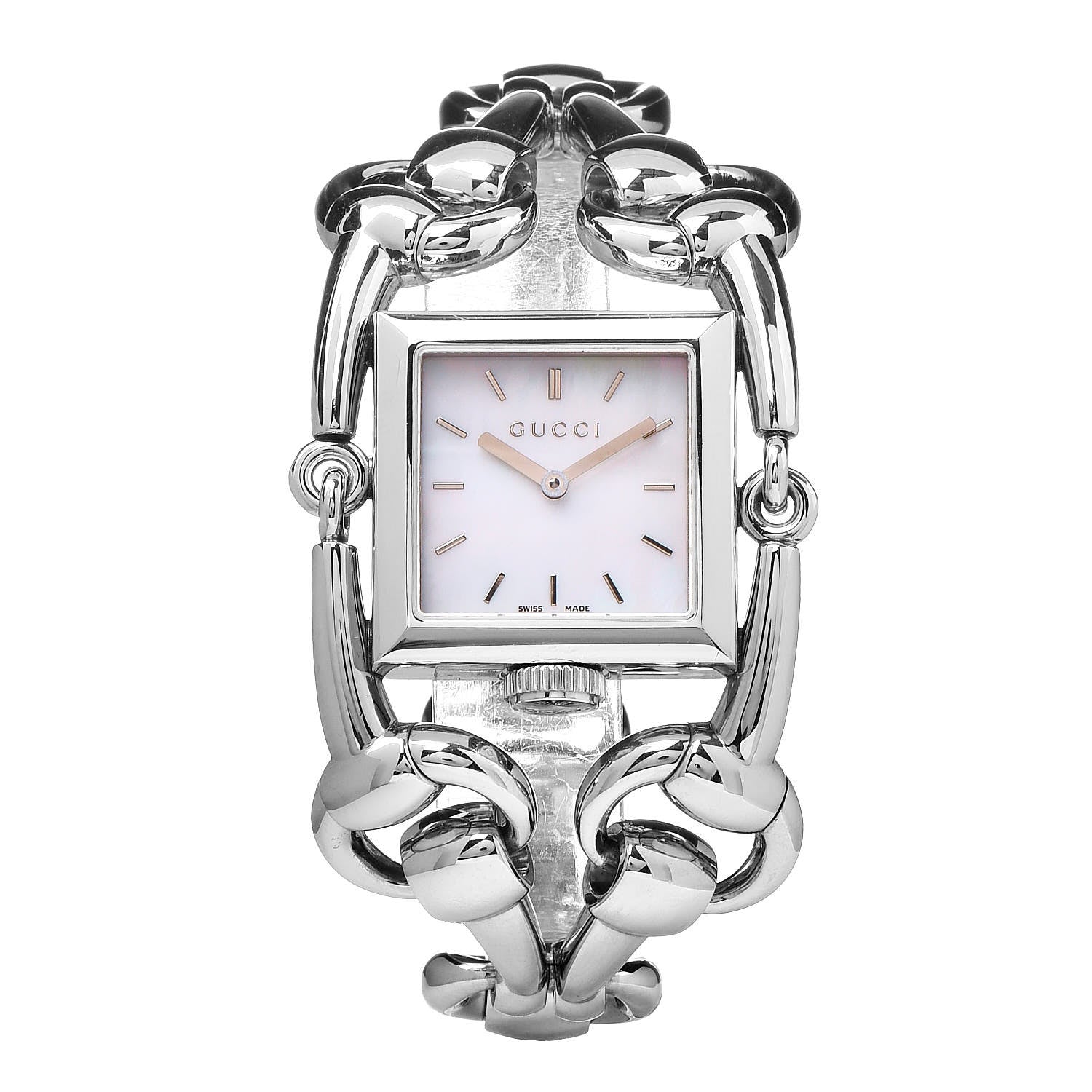 Gucci Stainless Steel Mother of Pearl 25mm Signoria Quartz Watch 1 of 7