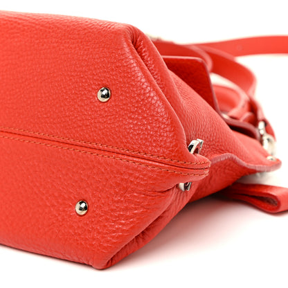 Salvatore Ferragamo Grained Calfskin Sofia Satchel Red 9 of 21