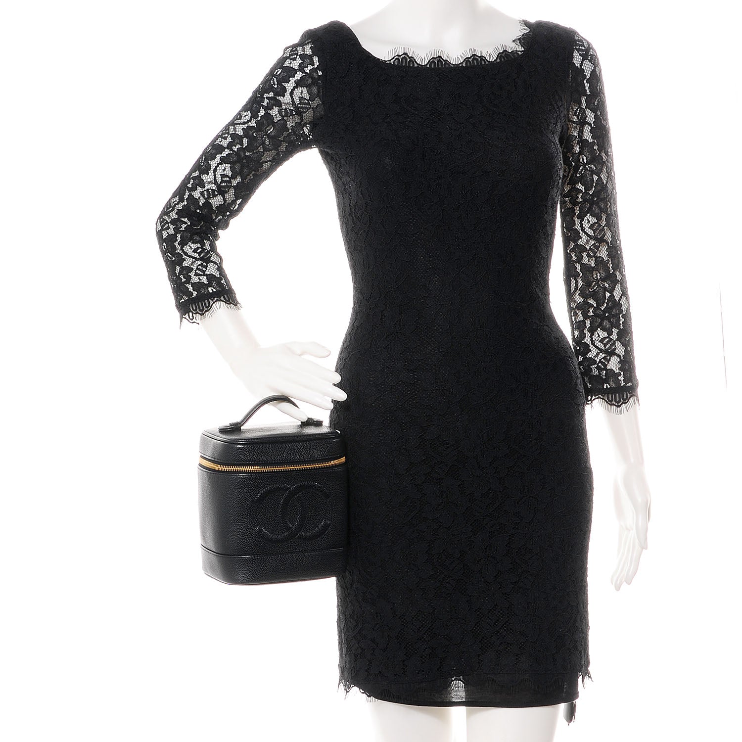 Chanel Caviar Cosmetic Vanity Bag Black 2 of 8