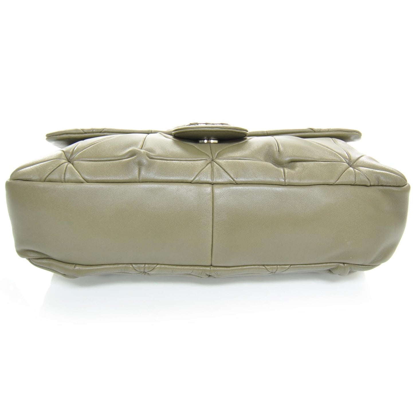 Calfskin Quilted Medium Origami Flap Khaki