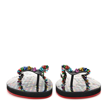 Christian Louboutin Rubber Spike Loubi Donna Flip Flop 38 Black Multicolor 2 of 7