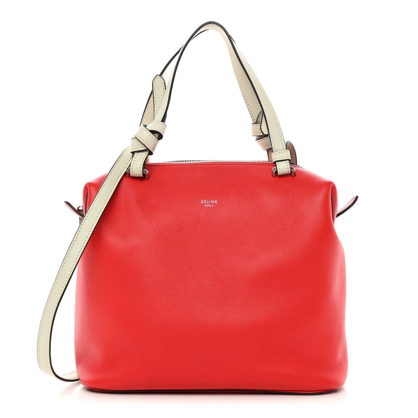 Lambskin Small Soft Cube Satchel Bright Red