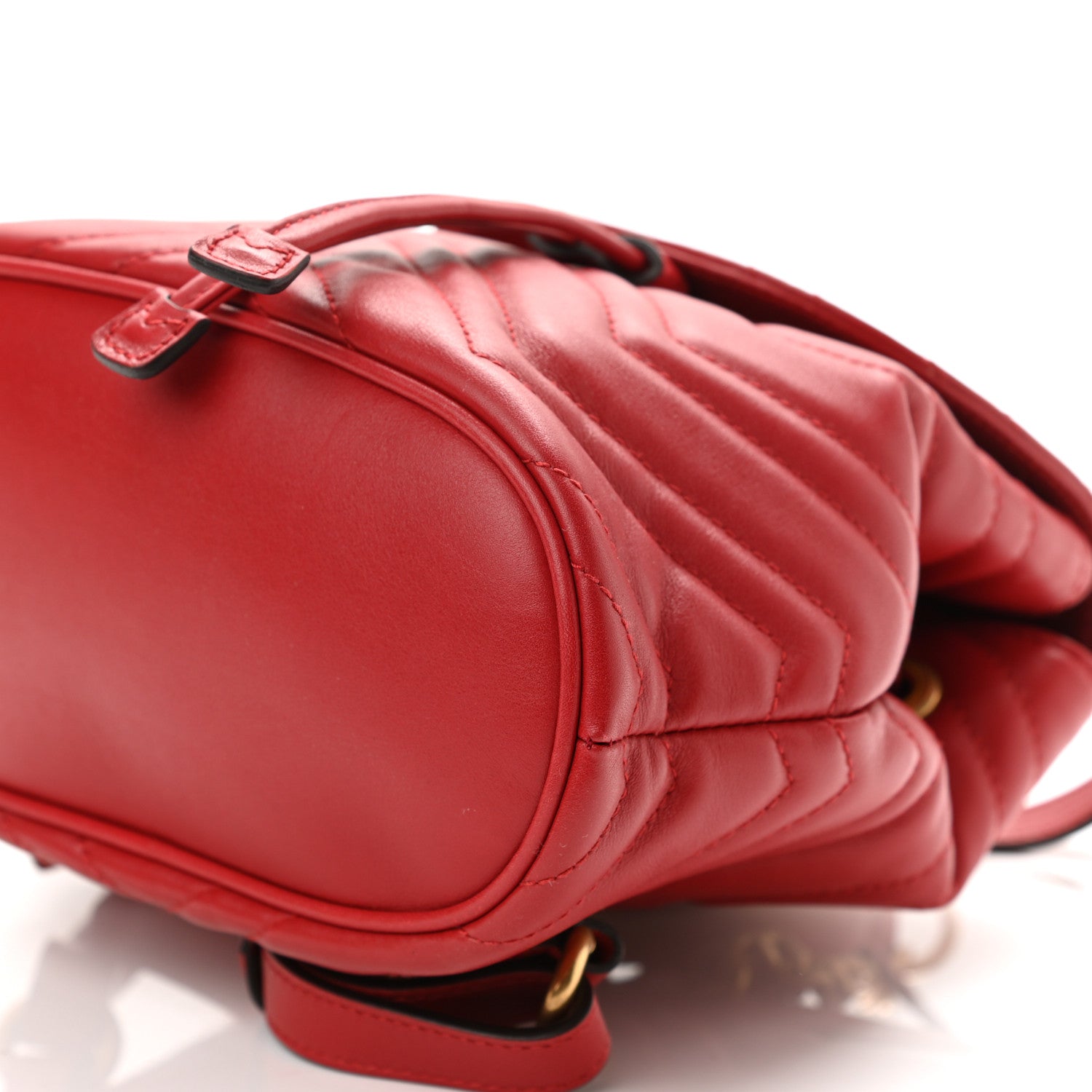 Gucci Calfskin Matelasse GG Marmont Flap Backpack Hibiscus Red 11 of 11