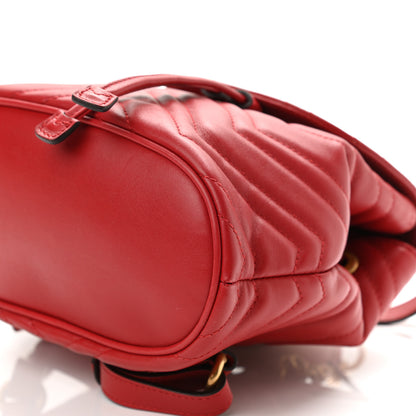 Gucci Calfskin Matelasse GG Marmont Flap Backpack Hibiscus Red 11 of 11