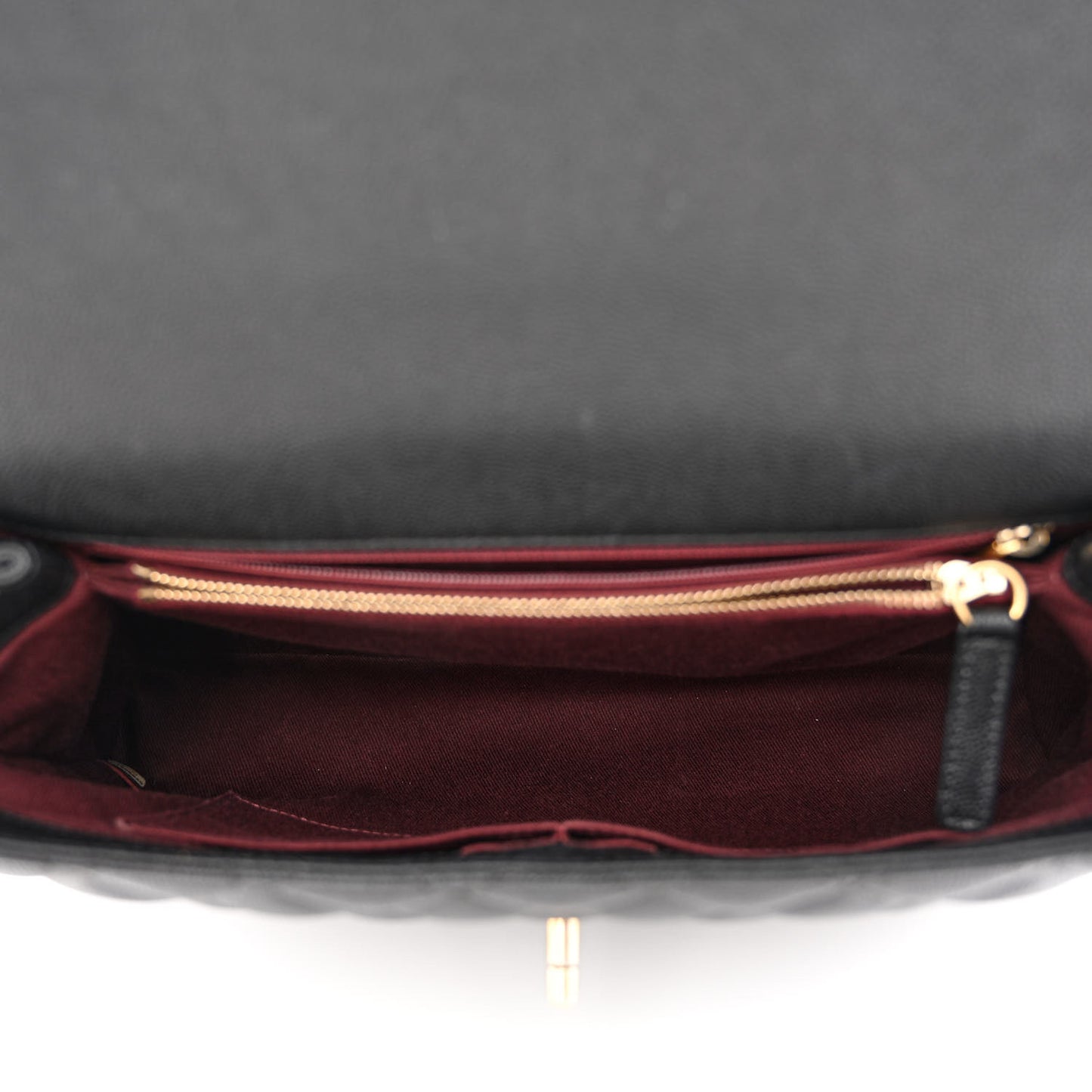Caviar Quilted Medium Coco Handle Flap Black