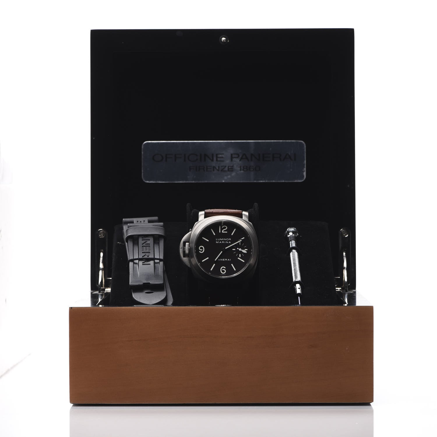 Panerai Titanium Alligator 44mm Luminor Marina Left-Handed Automatic Watch Grey PAM00056 13 of 13