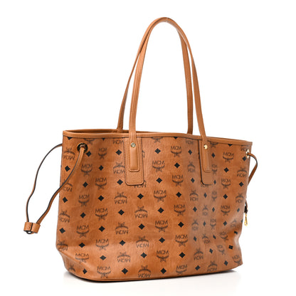 MCM Visetos Medium Liz Reversible Shopper Tote Cognac 4 of 12