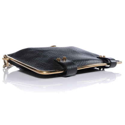 Chloe Grained Calfskin Sally Shoulder Clutch Bag Black 4 of 9