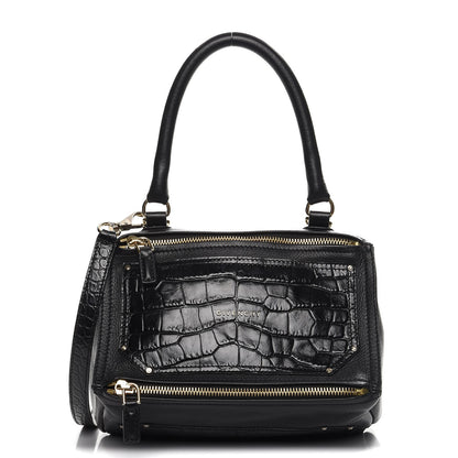 Givenchy Calfskin Crocodile Embossed Small Pandora Black 1 of 8
