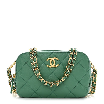 Chanel Caviar Quilted Mini CC You Camera Case Dark Green 1 of 10