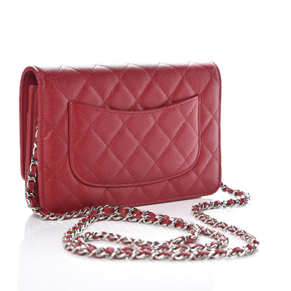 Chanel Caviar Quilted Wallet on Chain WOC Red 3 of 11