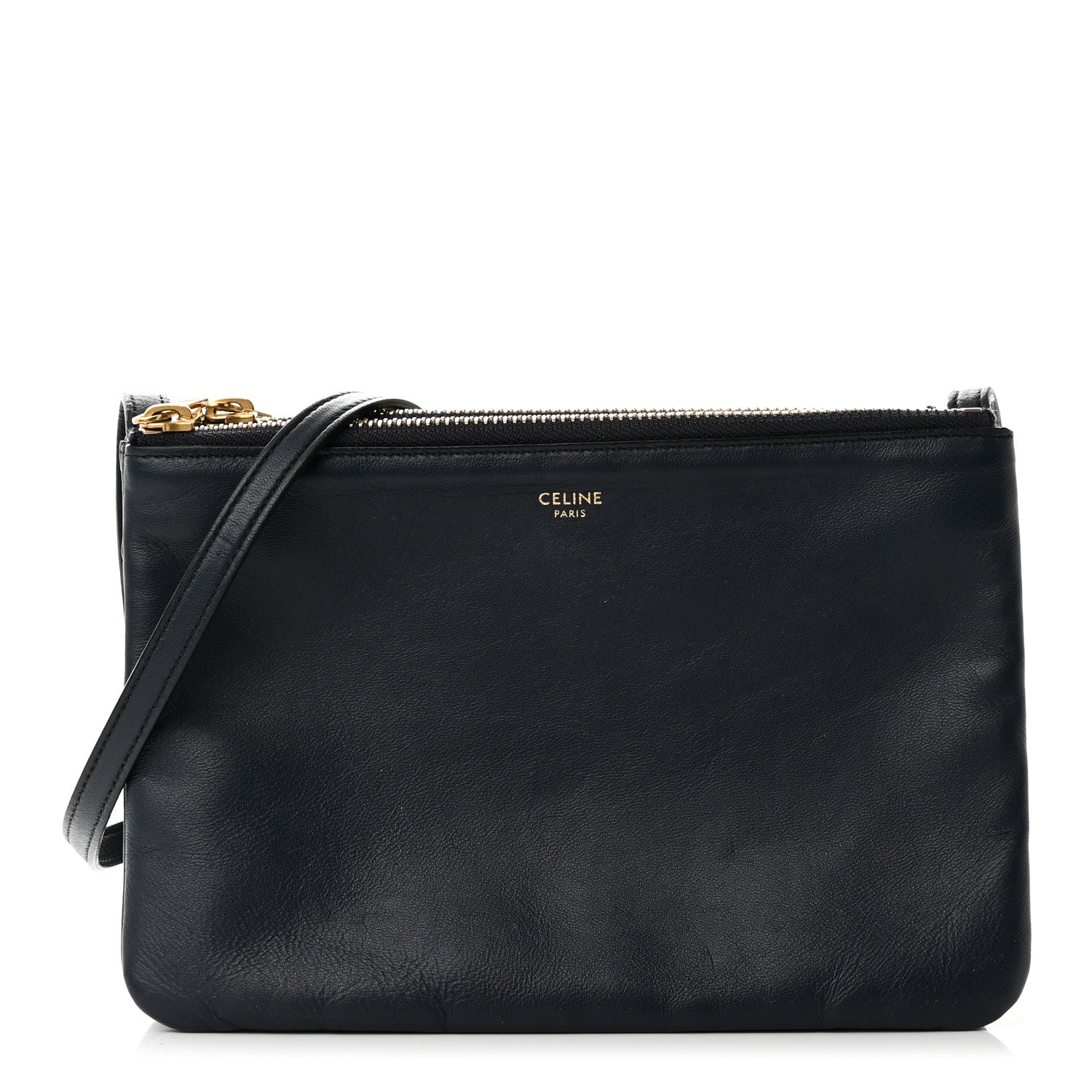 Celine Lambskin Small Trio Crossbody Bag Black 1 of 10
