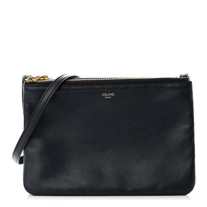 Celine Lambskin Small Trio Crossbody Bag Black 1 of 10