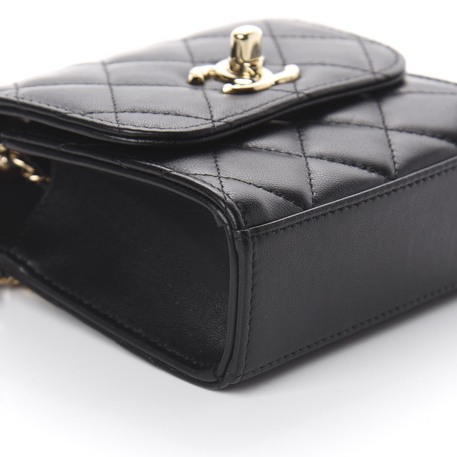 Chanel Lambskin Quilted Mini Trendy CC Chain Wallet Black 7 of 8