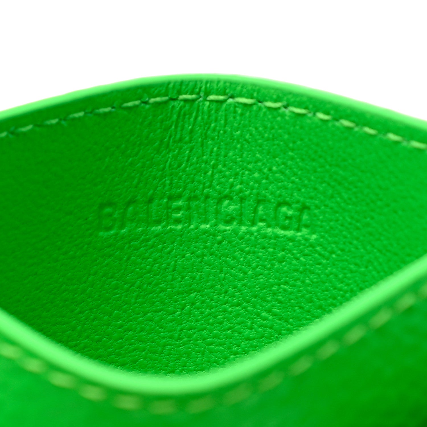 Balenciaga Grained Calfskin Neo Classic Card Holder Fluo Green 6 of 8