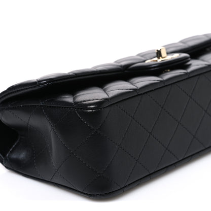 Chanel Lambskin Quilted Top Handle East West Flap Black 9 of 11
