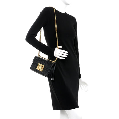 Gucci Guccissima Small Padlock Shoulder Bag Black 2 of 8