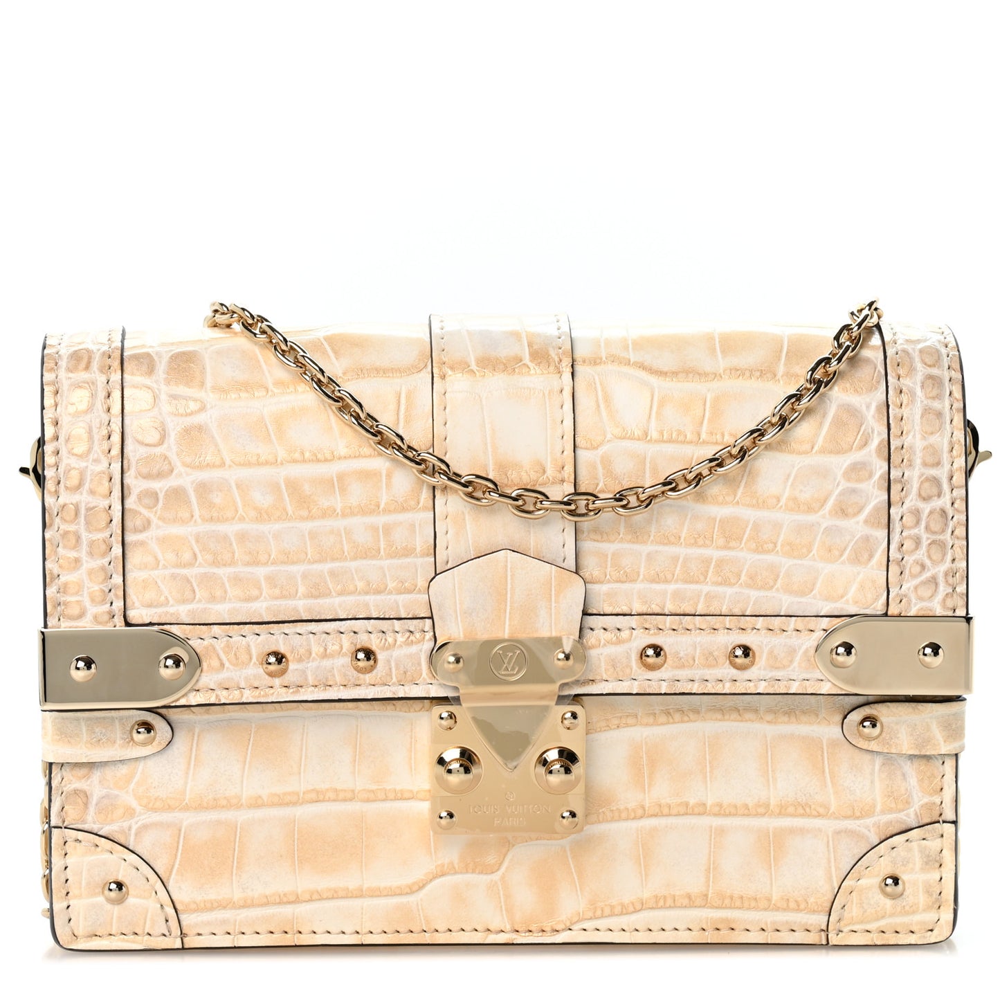 Alligator Trunk Chain Wallet Pearl