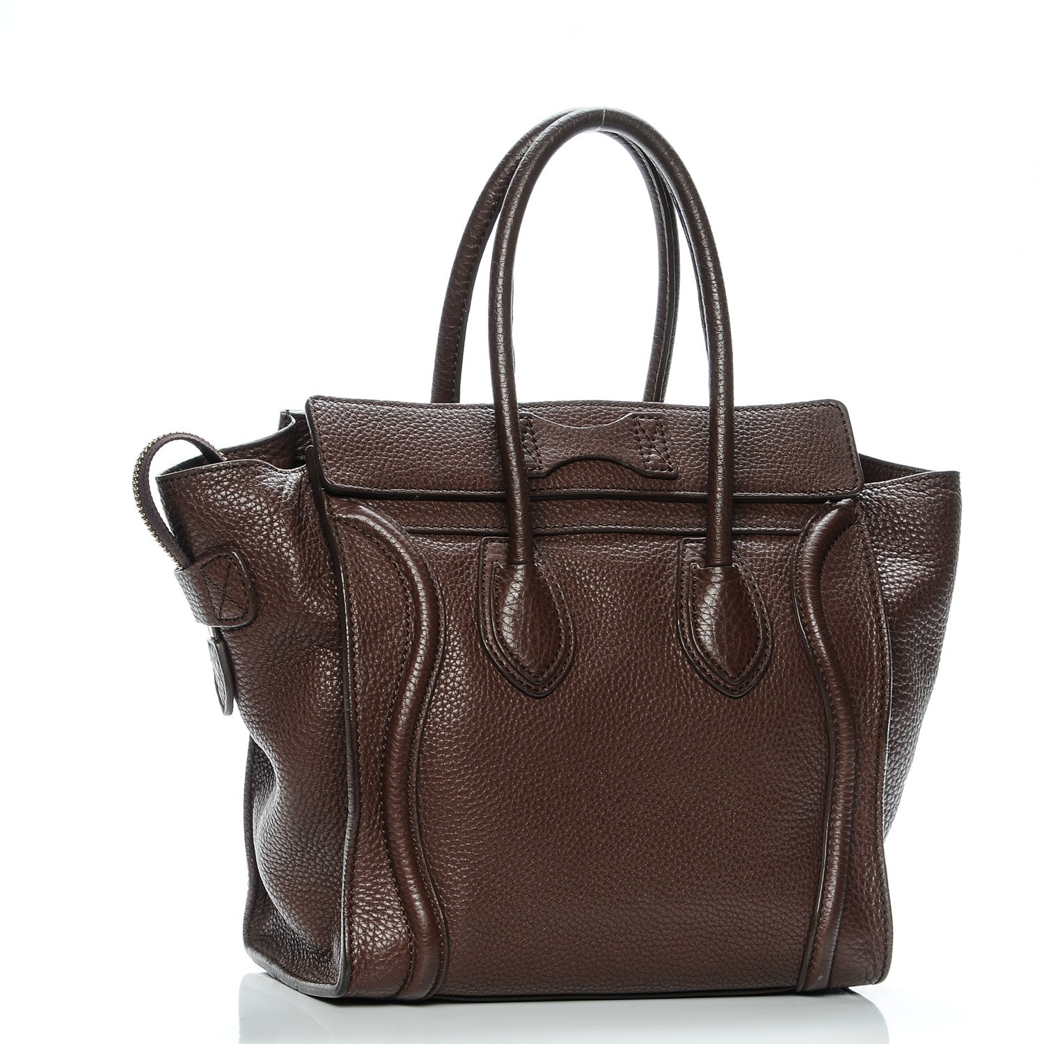 Celine Pebbled Calfskin Micro Luggage Chocolate 3 of 7