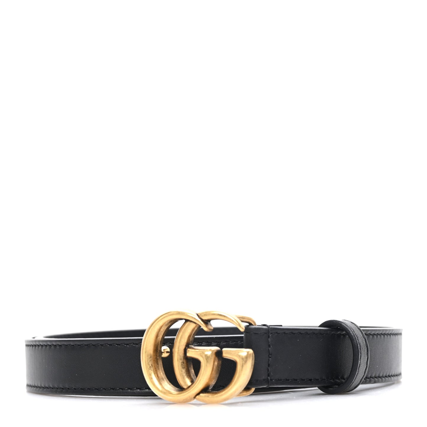 Calfskin Double G 20mm Belt 75 30 Black 75/30 Black