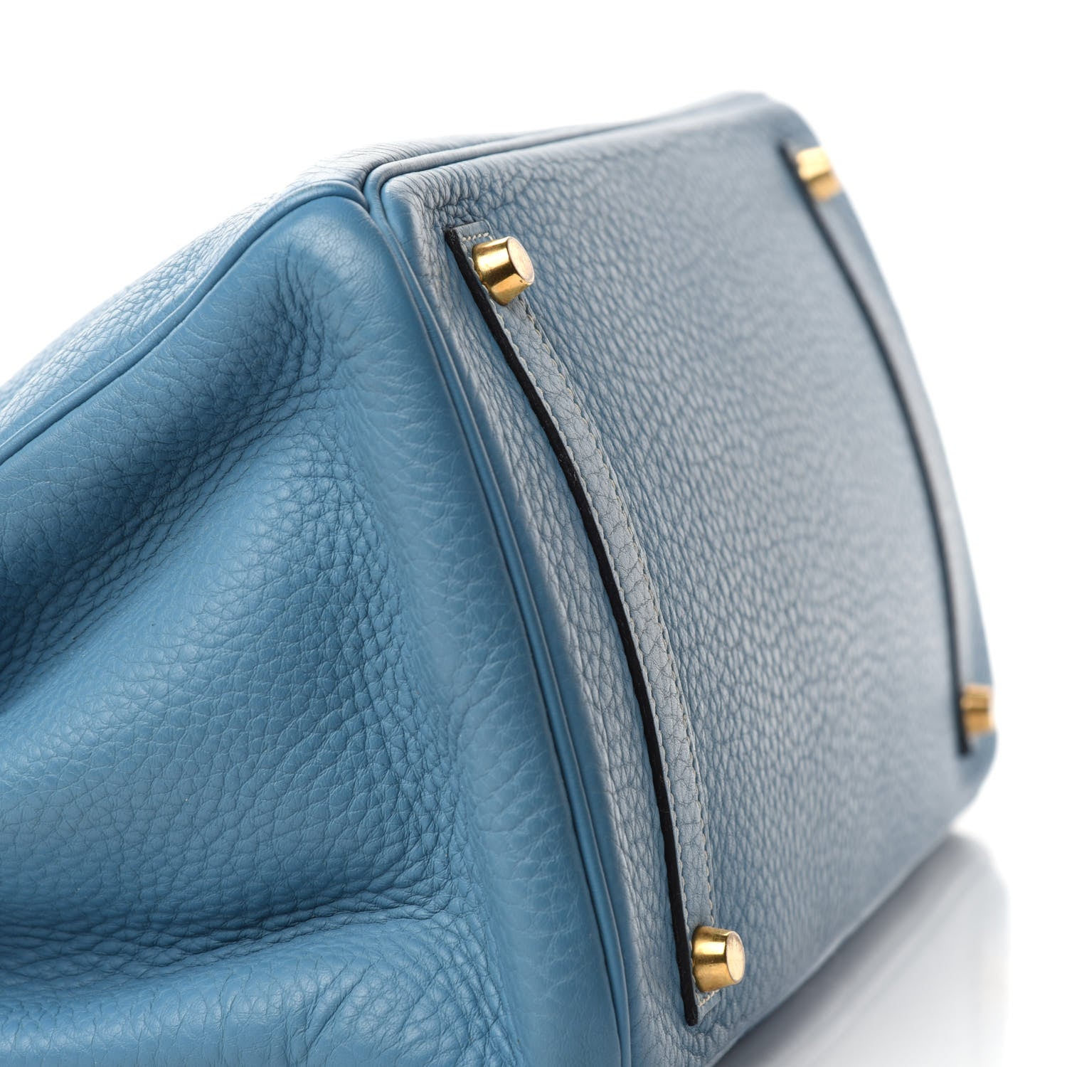 Hermes Taurillon Clemence Birkin 35 Blue Jean 7 of 38