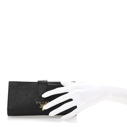 Prada Saffiano Metal Large Wallet Black 2 of 6