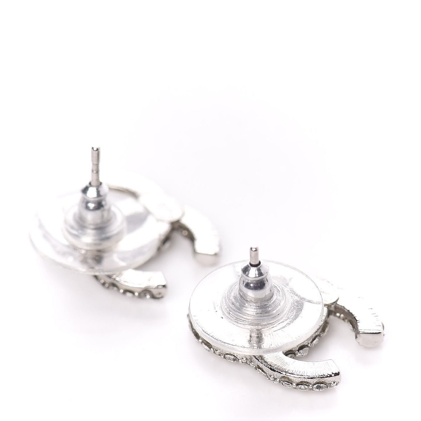 Crystal Mini CC Earrings Silver