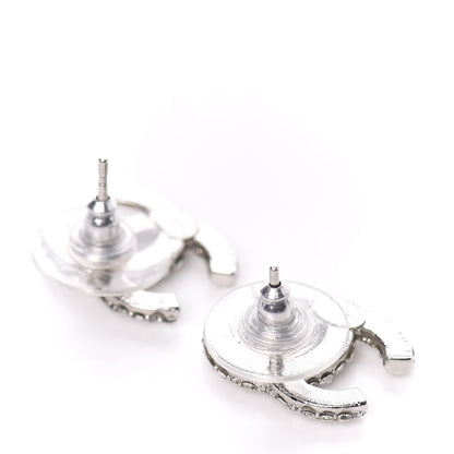 Chanel Crystal Mini CC Earrings Silver 3 of 5