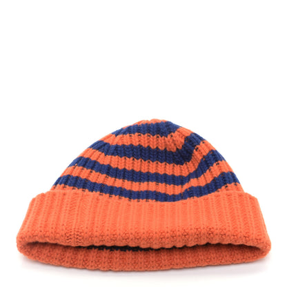 Gucci Wool Knit Bee Embroidered K2 Beanie Hat 58 Orange Blue 3 of 6