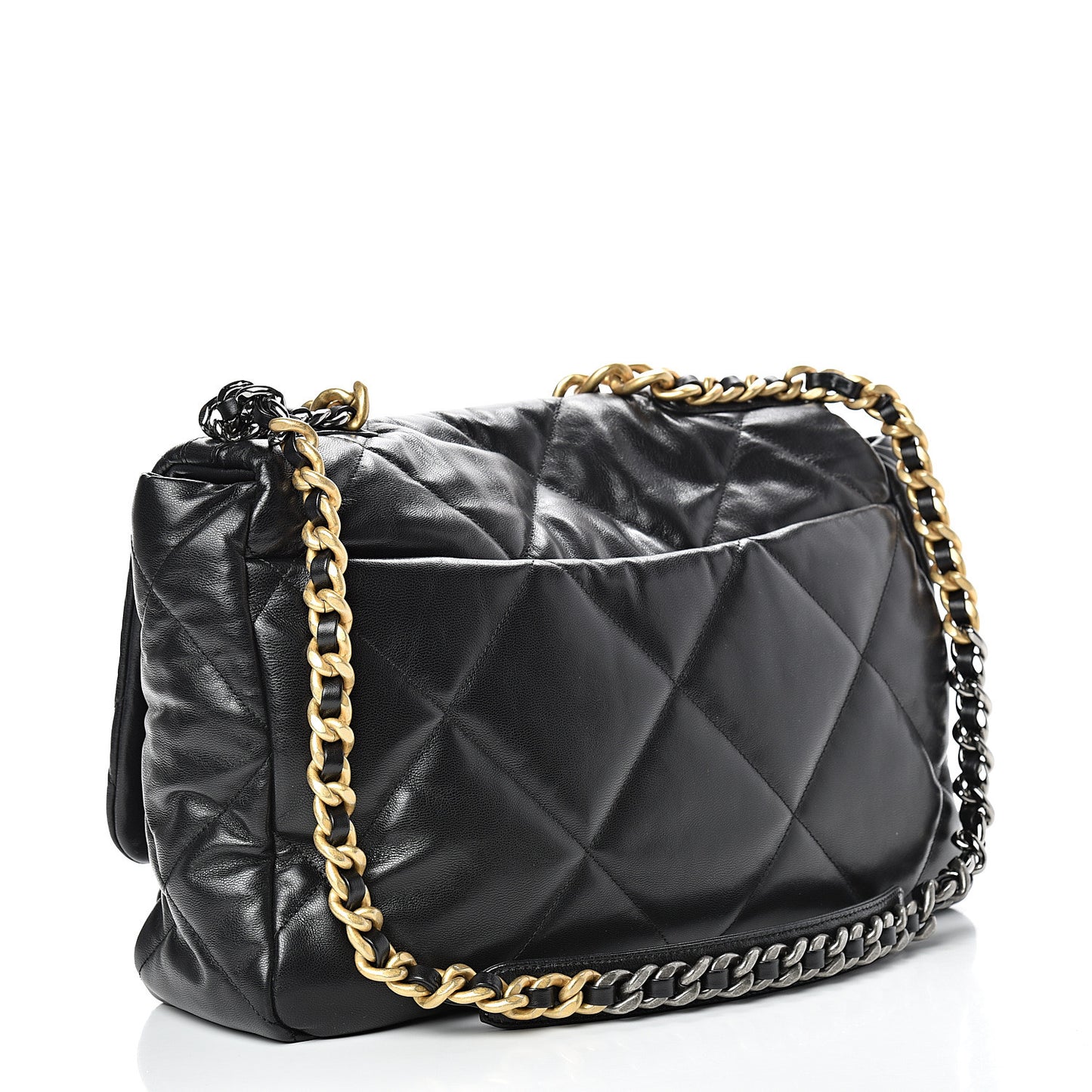 Goatskin Quilted Maxi 19 Flap Black