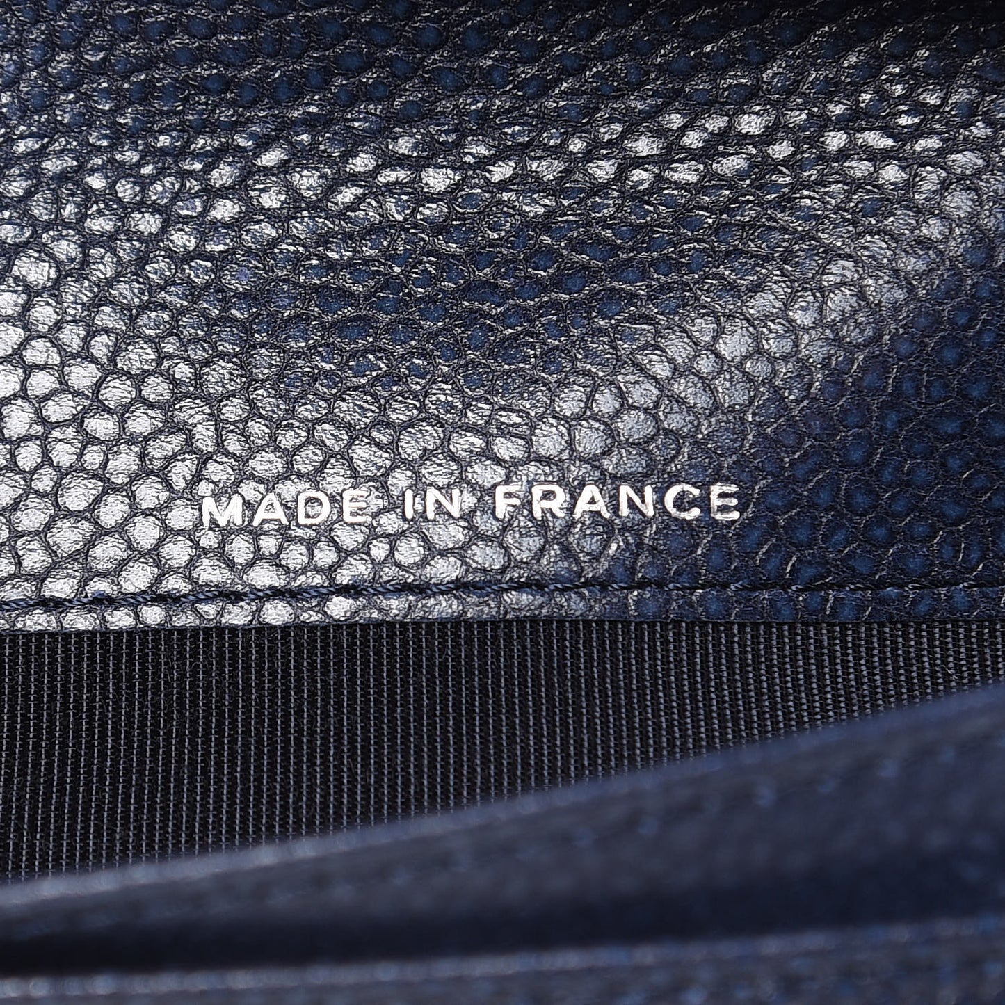 Metallic Caviar Quilted Reissue Long Flap Wallet Navy Blue