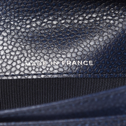 Chanel Metallic Caviar Quilted Reissue Long Flap Wallet Navy Blue 8 of 16