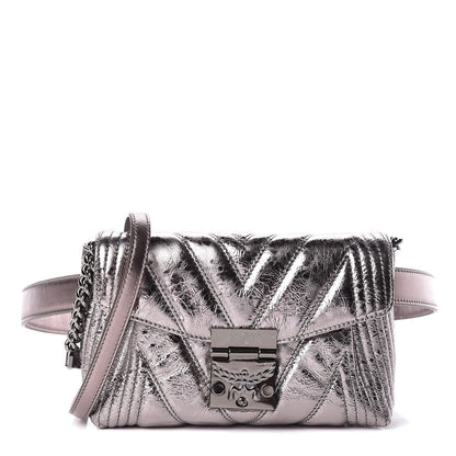 MCM Metallic Calfskin Small Patricia Belt Bag Berlin Silver 1 of 11