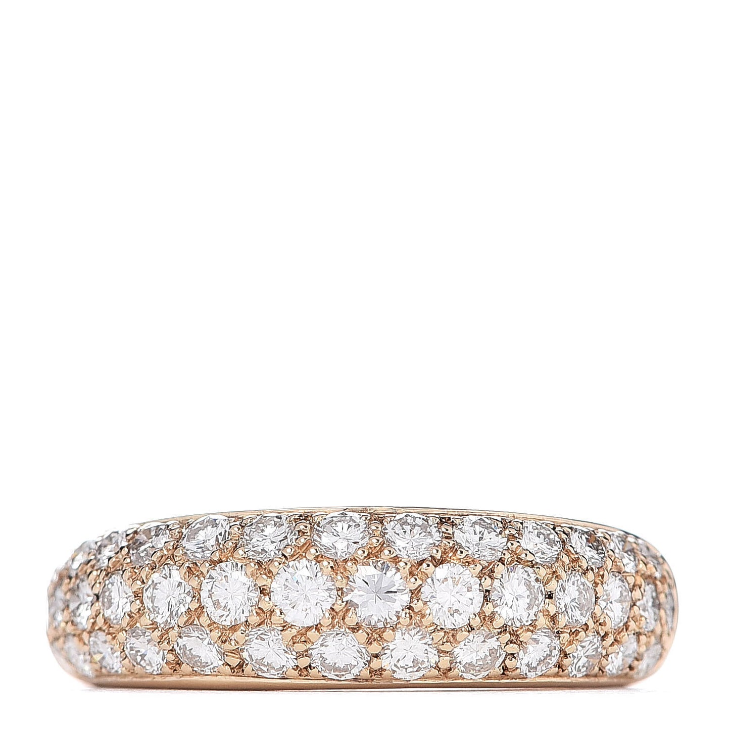 18K Yellow Gold Diamond 6mm Etincelle de Band Ring 49 4.75