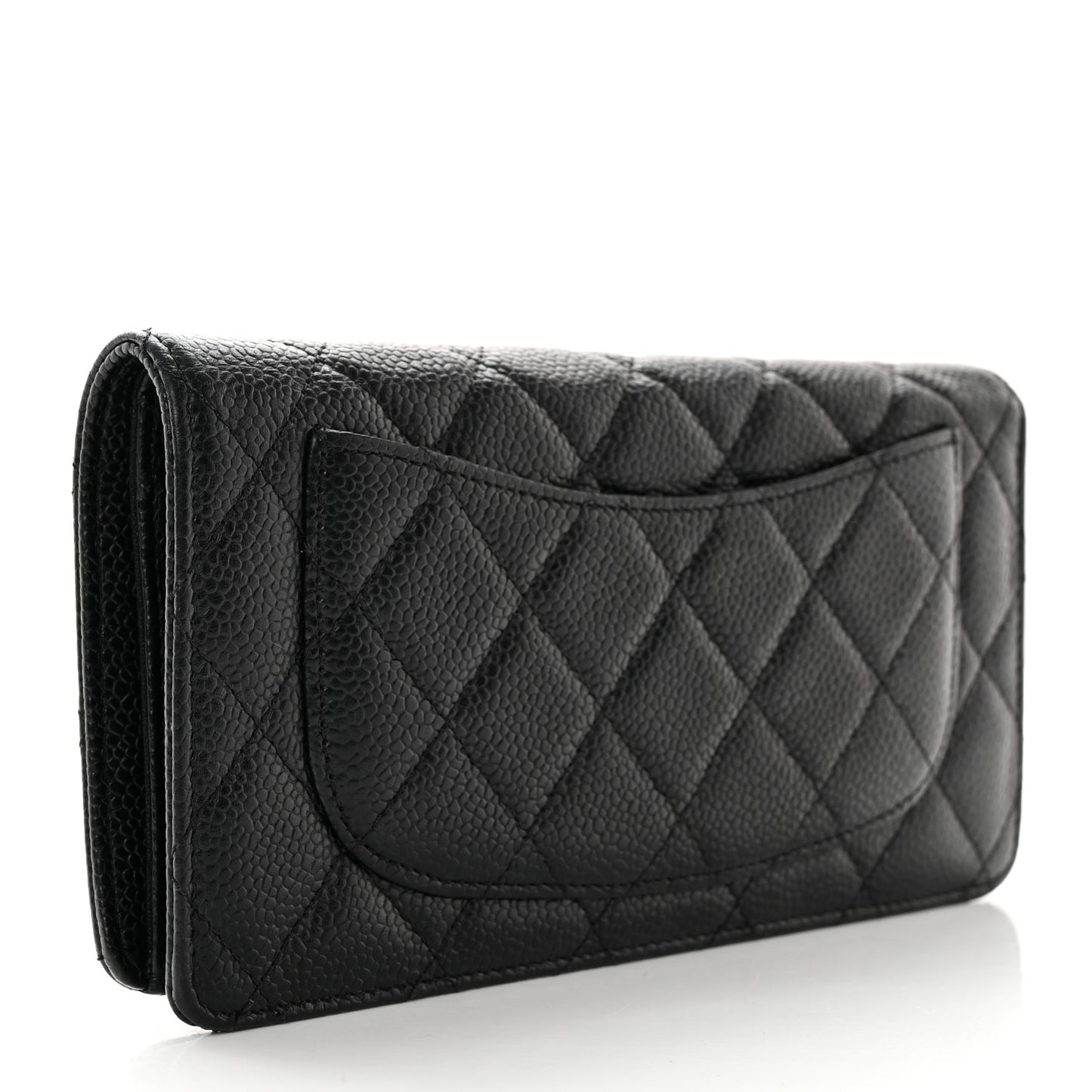 Caviar Quilted Yen Wallet Black