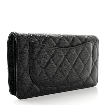 Chanel Caviar Quilted Yen Wallet Black 3 of 15