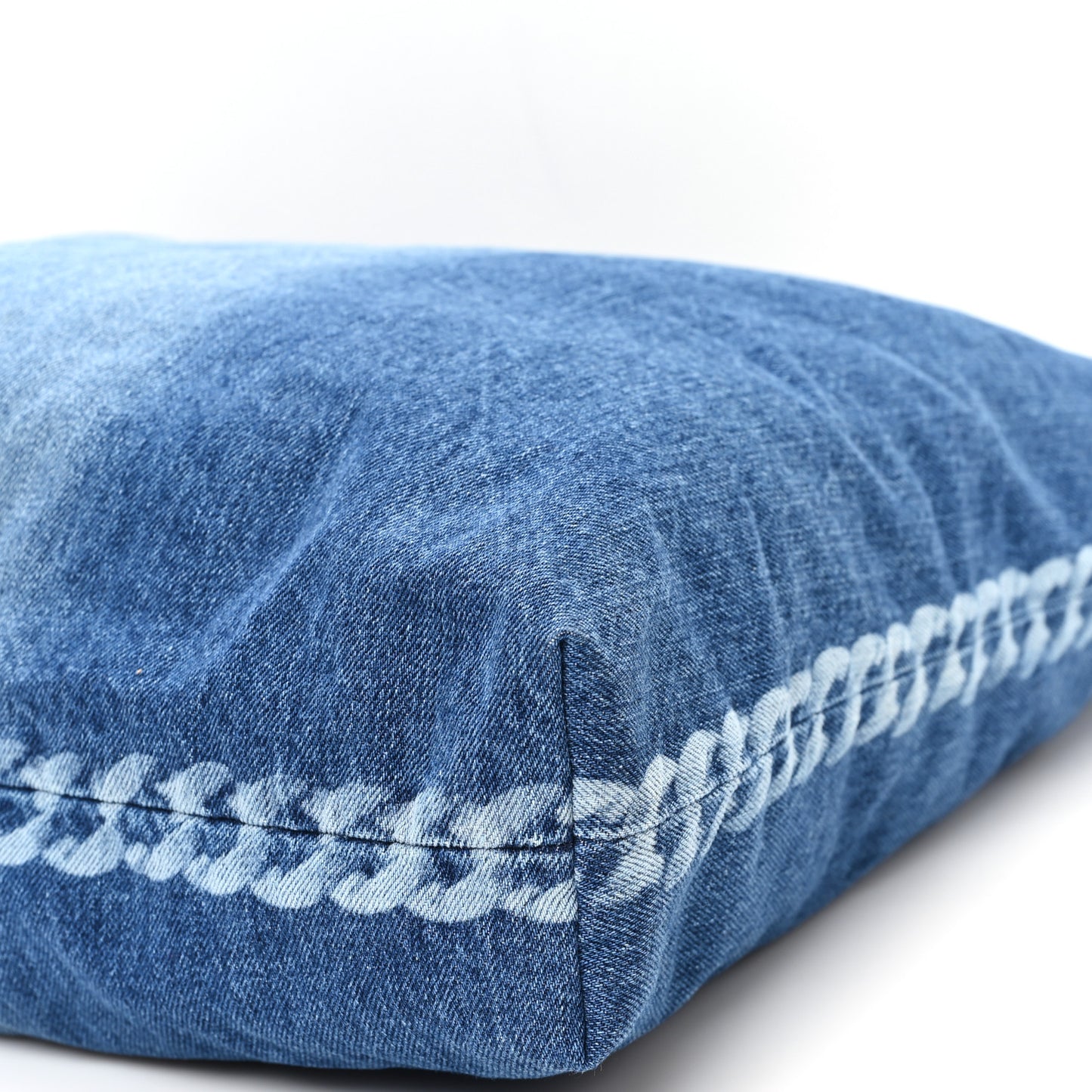 Denim Printed Shopping Bag Blue