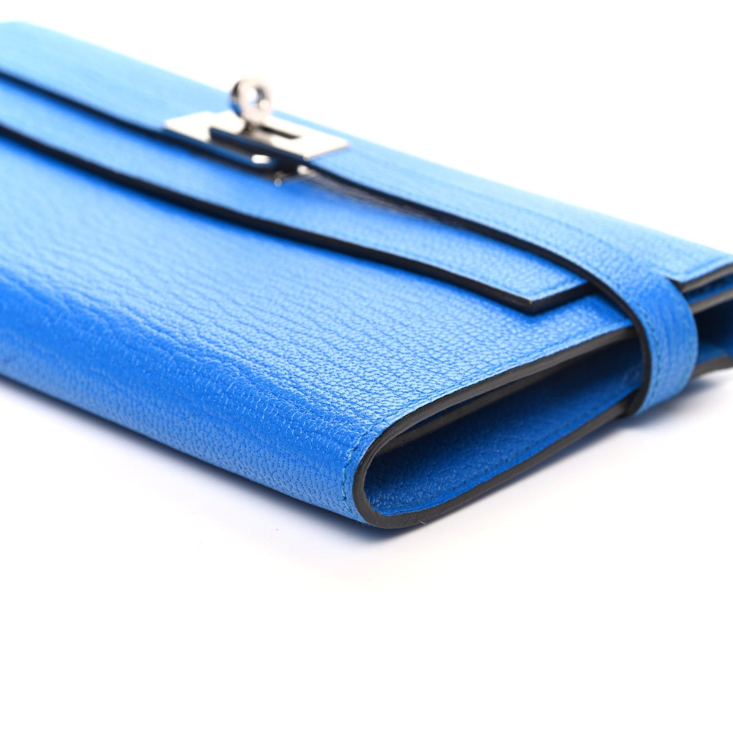 Chevre Mysore Kelly Longue Wallet Bleu Hydra