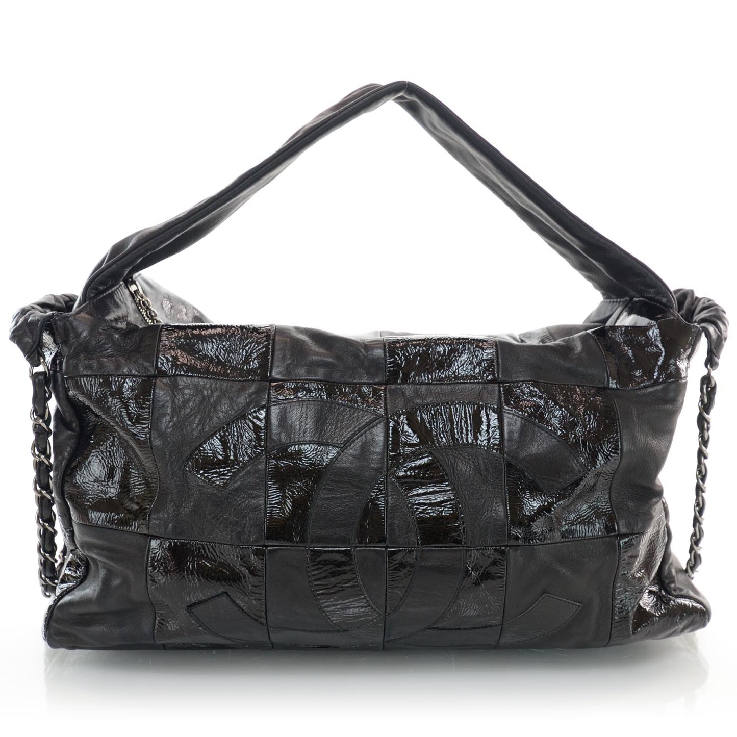 Patent Patchwork Brooklyn Hobo Black