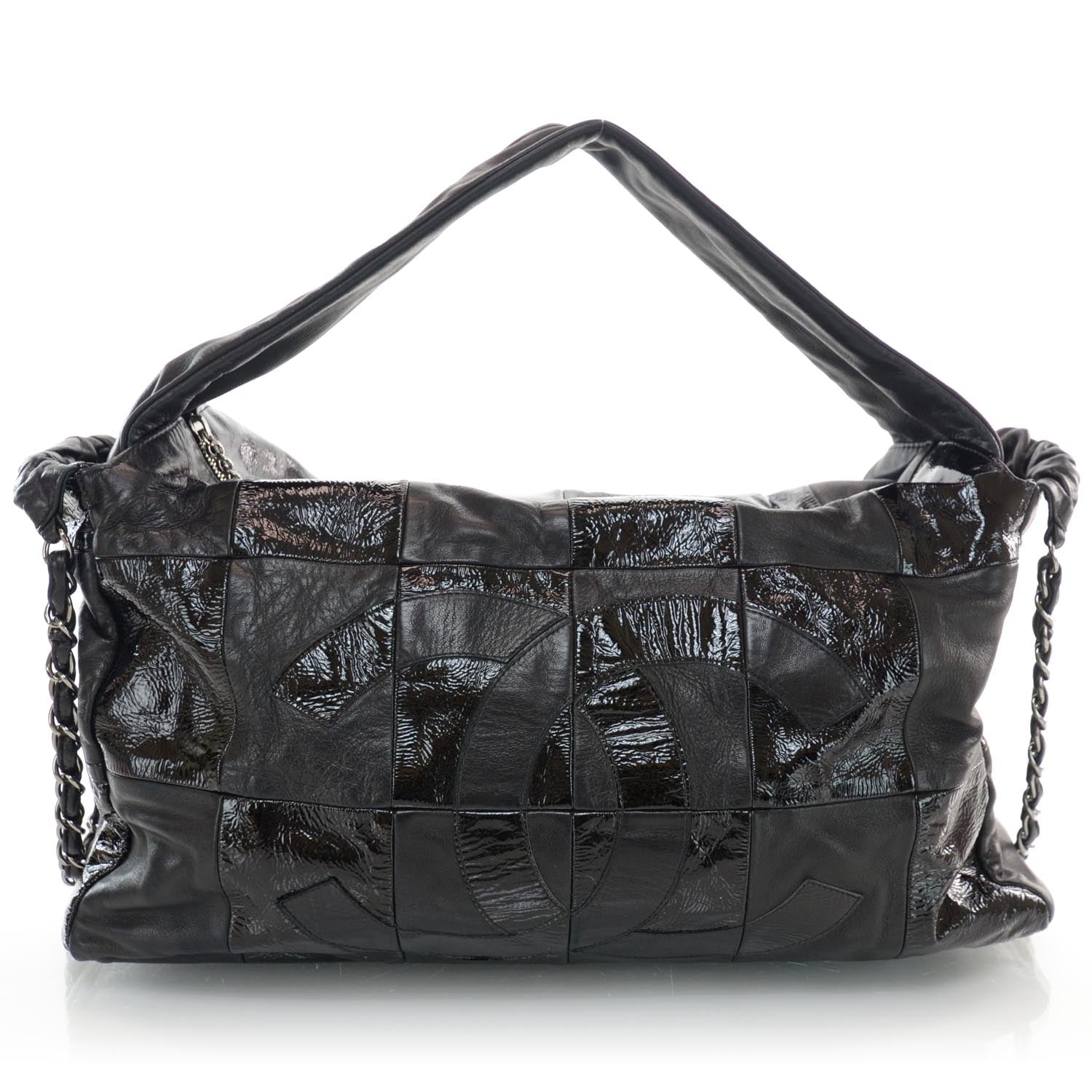 Chanel Patent Patchwork Brooklyn Hobo Black 1 of 10