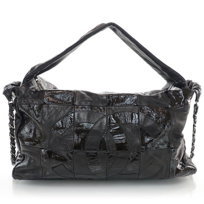 Chanel Patent Patchwork Brooklyn Hobo Black 1 of 10