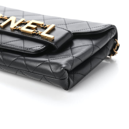 Chanel Calfskin Quilted Enchained Clutch Black 7 of 10
