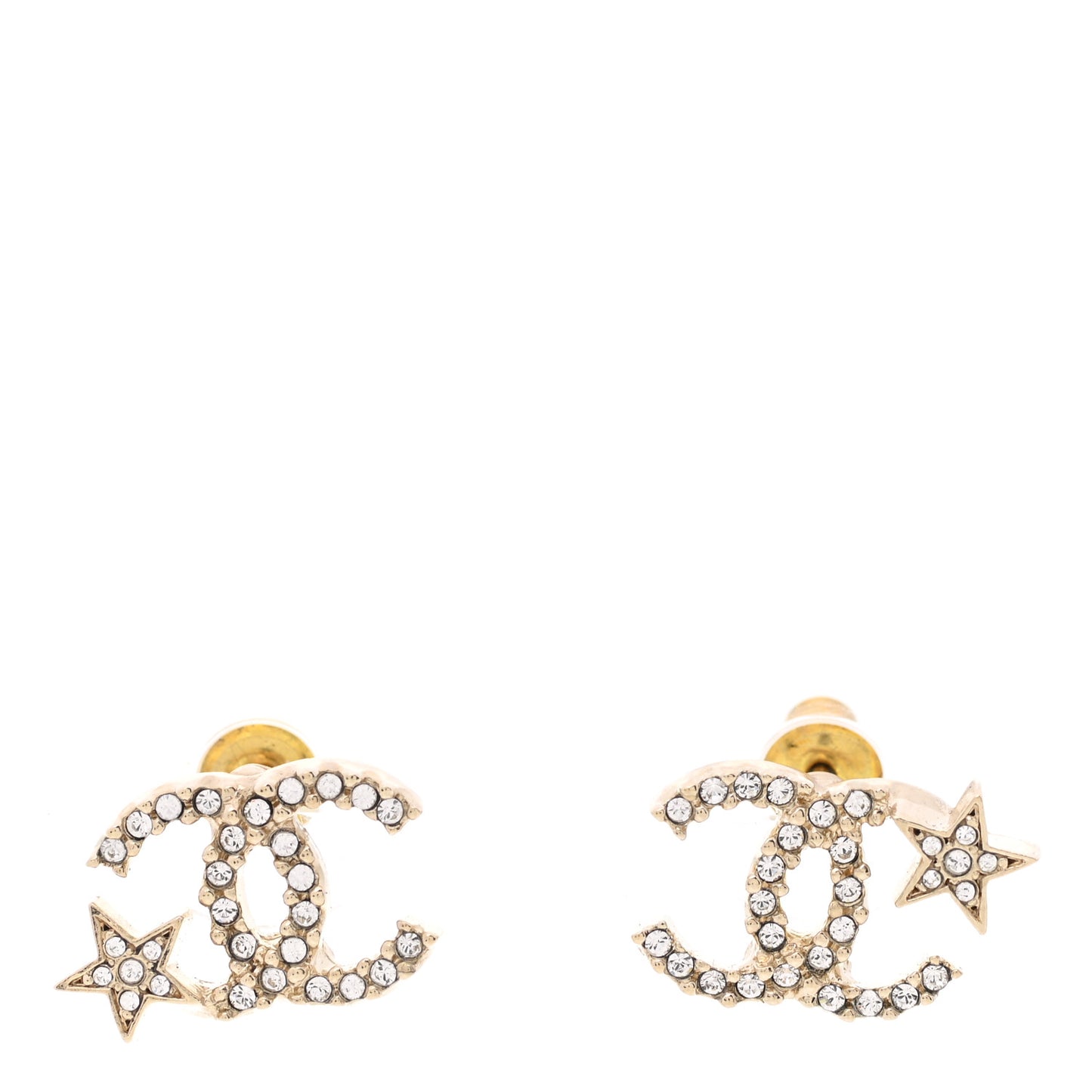 Crystal CC Starfall Earrings Gold