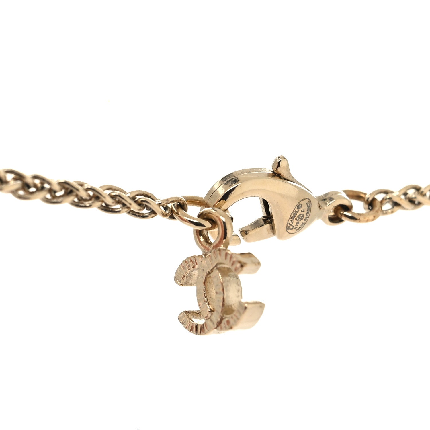 Chanel Pearl CC Pendant Necklace Light Gold 4 of 5