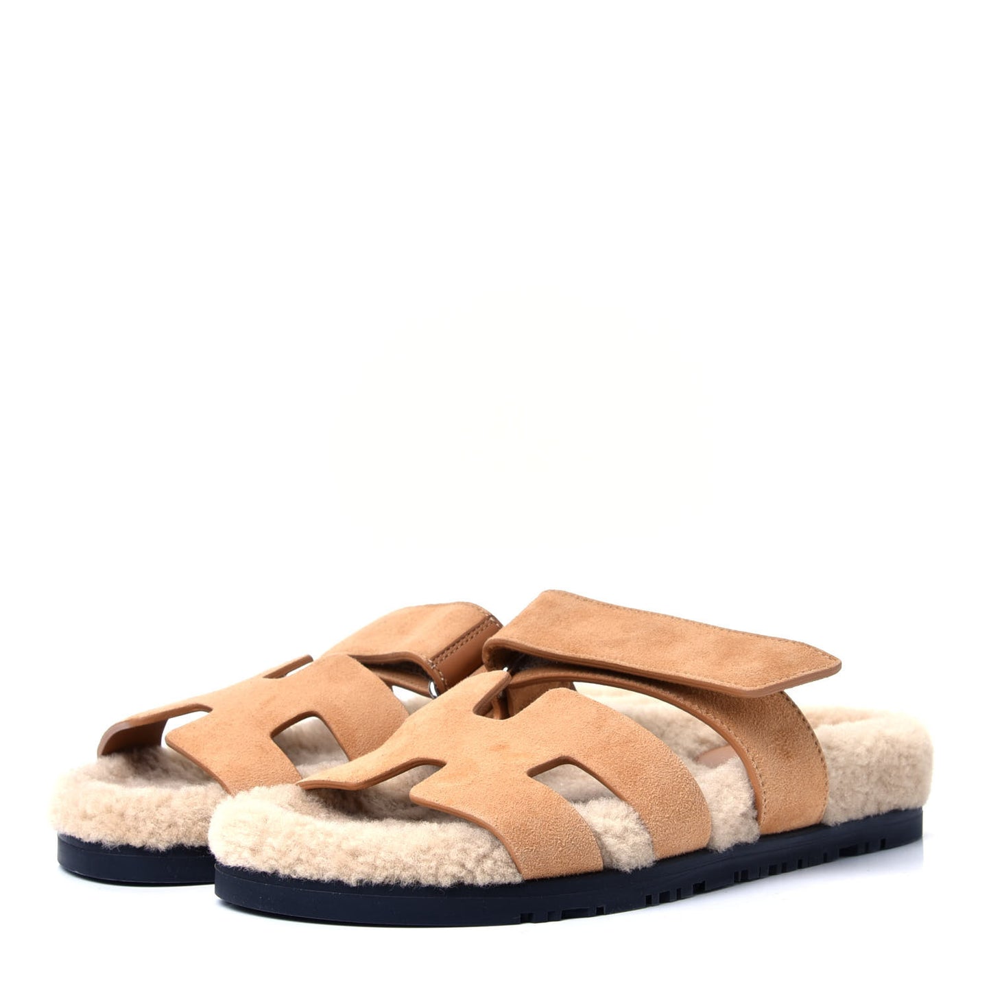 Suede Goatskin Woolskin Womens Chypre Sandals 36 Golden Beige