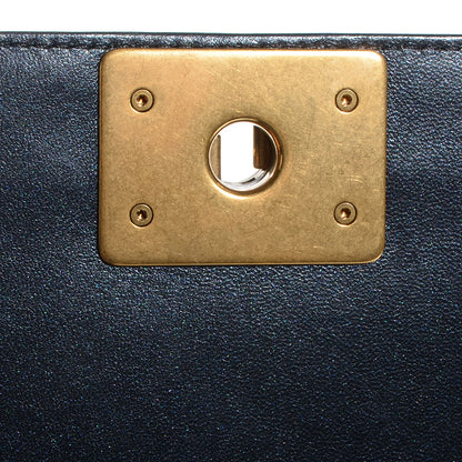 Chanel Metallic Calfskin Quilted Large Boy Flap Black 9 of 10