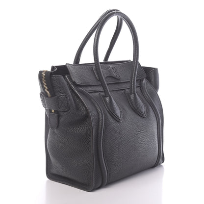 Celine Drummed Calfskin Micro Luggage Anthracite 3 of 9