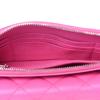 Chanel Lambskin Quilted Flap Phone Holder With Chain Neon Pink 4 of 5